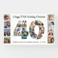 40th Birthday Party Number 40 Photo Collage