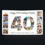 40th Birthday Party Number 40 Photo Collage Banner<br><div class="desc">Mark forty years of wonderful memories and adventures with this captivating 40th Birthday Number Photo Collage. This customizable template is the perfect blend of creativity and sentiment, allowing you to create a truly memorable gift for your loved one's special day. Capture the essence of incredible years in a single masterpiece...</div>