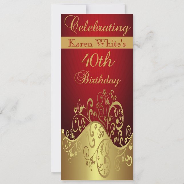 40th Birthday Party Personalized Invitation (Front)