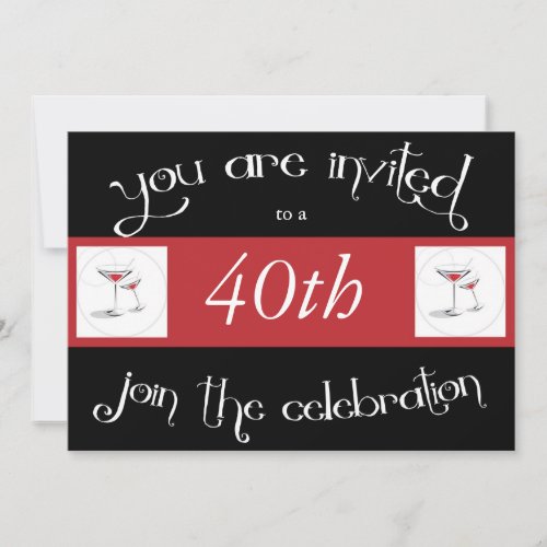 40th Birthday Party Personalized Invitation