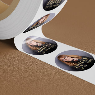 40th Birthday Party Photo Cheers Classic Round Sticker