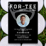 40th Birthday Party Photo Modern Golf Black Invitation<br><div class="desc">Celebrate in style with this golf-themed milestone birthday invitation, featuring the clever pun "For-Tee (and still on par)" for a fun and sporty touch. Set against a vibrant black background, this design showcases a bold golf club and tee illustration, with a customizable photo of the birthday honoree inside the golf...</div>