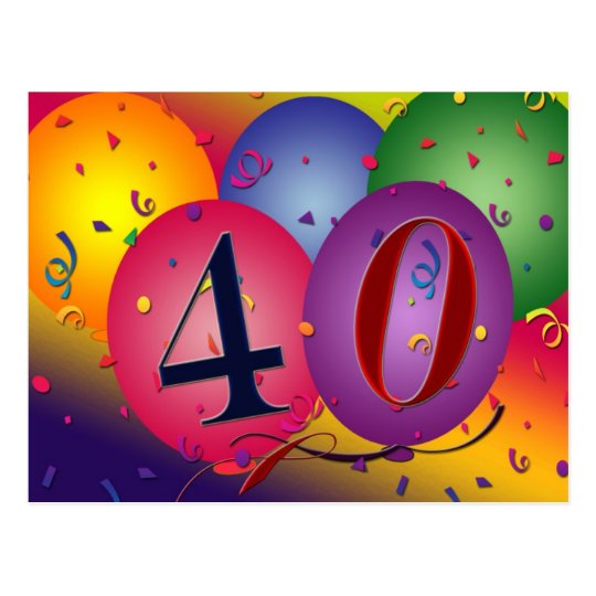 40th birthday party postcard invites