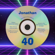 40th Birthday Party Retro 90s Music Themed Faux CD