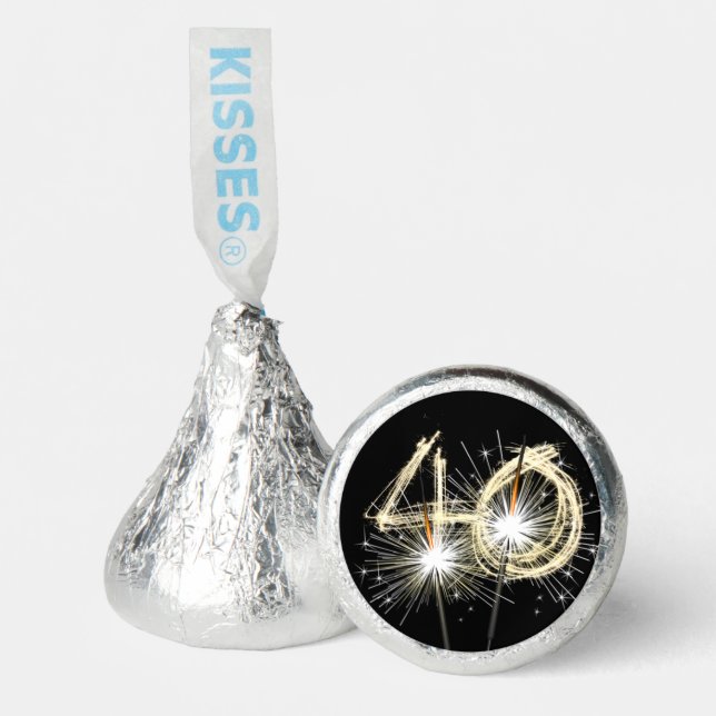 40th Birthday Party Sparklers Hershey®'s Kisses® (Front)