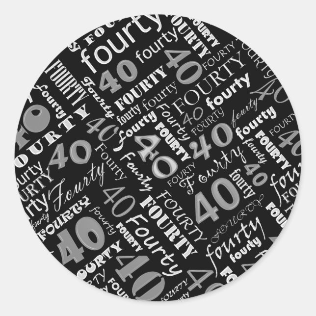 40th Birthday Party Sticker (Front)