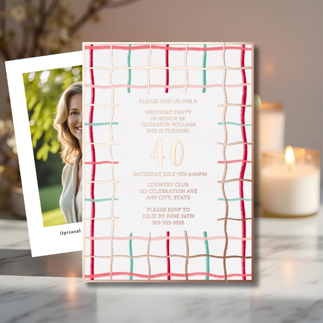 40th Birthday Party Template Hand Drawn Lines (Creator Uploaded)