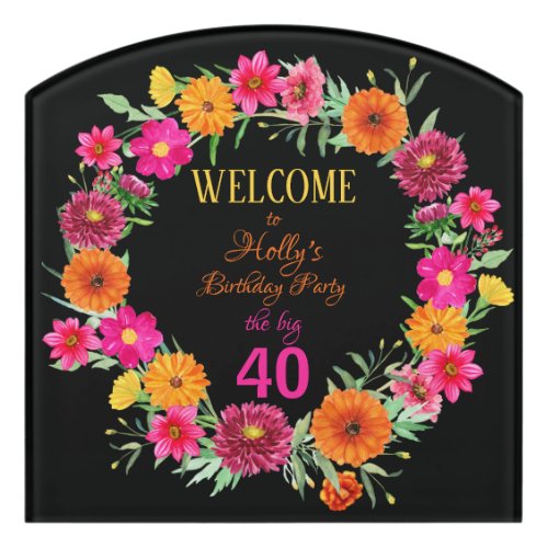 40th Birthday Party Welcome Sign