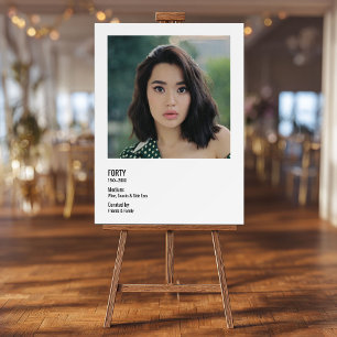 40th Birthday Party Welcome Sign with Photo