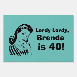 40th Birthday Personalized Name YARD SIGN
