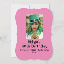 40th Birthday Personalized Photo pink