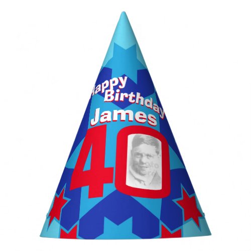 40th birthday personalized photo star name hat