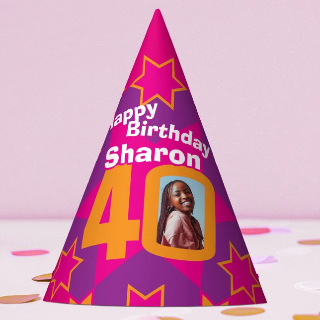 40th birthday personalized photo star name hat (Creator Uploaded)