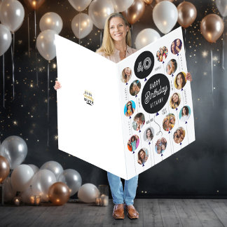 40th Birthday Photo Balloons Card