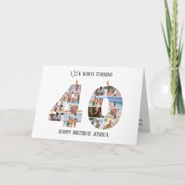40th Birthday Photo Card (Front)