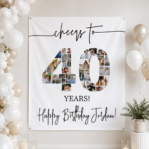40th Birthday Photo Collage Backdrop