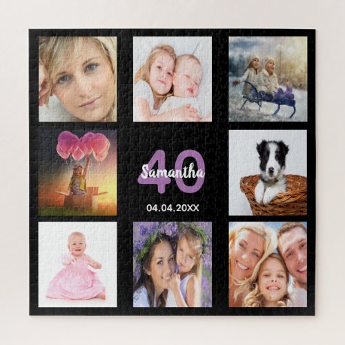 40th birthday photo collage black woman jigsaw puzzle