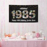 40th birthday Photo Collage established 1985 Banner<br><div class="desc">Celebrate a milestone birthday with this stunning 40th Birthday Photo Collage Banner, designed by The Arty Apples. Featuring photos arranged in the shape of "1985, " this banner commemorates the special year of birth in a unique and meaningful way. Perfect for birthday parties and celebrations, it showcases cherished memories while...</div>