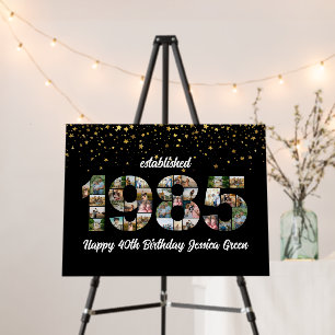 40th birthday Photo Collage established 1985 Foam Board