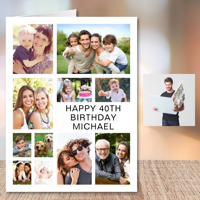 40th Birthday Photo Collage Giant Card (Creator Uploaded)