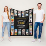 40th Birthday Photo Collage Grandfather Fleece Blanket<br><div class="desc">Personalized gift fleece blanket with 32 photos of your choice. A wonderful gift idea to commemorate a special birthday for that wonderful person. TOP TIP: If you Pre-crop your photos into a square shape before you upload them you have control of how they look. No problem if you can't do...</div>