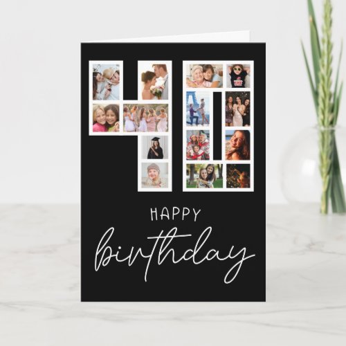 40th Birthday Photo Collage Greeting