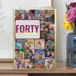 40th Birthday Photo Collage Pink and Gold Foil Greeting Card<br><div class="desc">Say Forty & Fabulous with a luxury gold foil 40th Birthday Photo Card with custom pictures and personalized birthday greeting inside. The photo template is set up to create a cool photo collage with 17 of your favorite photos, displayed as 16 square and 1 vertical portrait pics. If you have...</div>