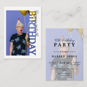 40th Birthday Photo college Party  Enclosure Card