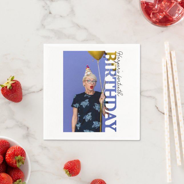 40th Birthday Photo college Party  Napkins (Insitu)