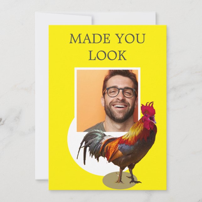 40th Birthday Photo Fun Chicken Rooster Invitation (Front)