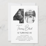 40th Birthday Photo Invitation<br><div class="desc">Celebrate your milestone 40th birthday in style with our personalized invitation featuring your favorite photos from the past and present! This minimalist design showcases your cherished memories and adds a touch of glamor to your special occasion. With customizable text and premium printing, this invitation is sure to impress your guests...</div>