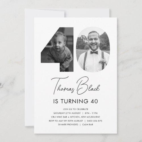 40th Birthday Photo Invitation