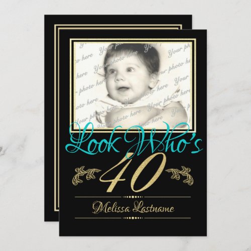 40th Birthday Photo Invitation