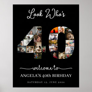 40th Birthday Photo Montage Event Poster