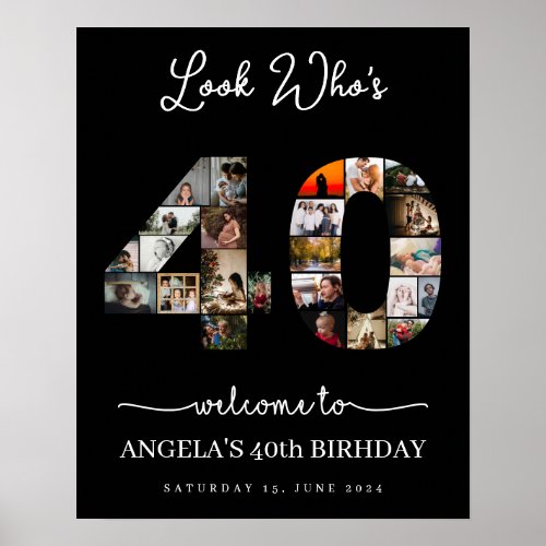 40th Birthday Photo Montage Event Poster