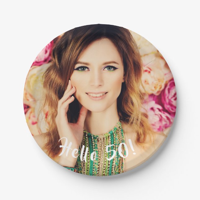 40th Birthday photo Paper Plates (Front)