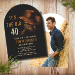 40th Birthday Photo Rustic Cowboy Hat Boots Invitation<br><div class="desc">40th Birthday Photo Rustic Cowboy Hat and Leather Boots Invitationfeatures a pair of leather cowboy boots with hat and your personalized 40th birthday party invitation information below. Personalize by adding your favorite photo on the reverse. Created by Evco Studio www.zazzle.com/store/evcostudio</div>