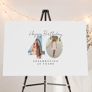 40th Birthday Photo Signature Board Sign