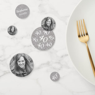40th Birthday Photo Table Confetti