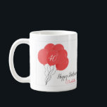 40th birthday pink balloon coffee mug<br><div class="desc">40th birthday pink balloon personalized gift cup for her.  
Perfect to give to a female family member,  such as a daughter,  niece or granddaughter who is turning forty. 
The cup includes space for the name of the birthday girl.</div>