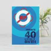 40th Birthday Pool Party Invitation (Standing Front)