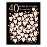 40th Birthday Poster - 40 Reasons We Love You Gift 40th Birthday Poster - 40 Reasons We Love You Gift