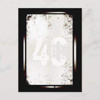 40th Birthday Postmodern Minimalist Postcard
