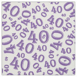 40th Birthday Purple/White Random Number Pattern Fabric