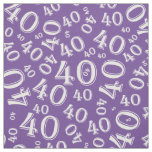 40th Birthday Purple/White Random Number Pattern Fabric