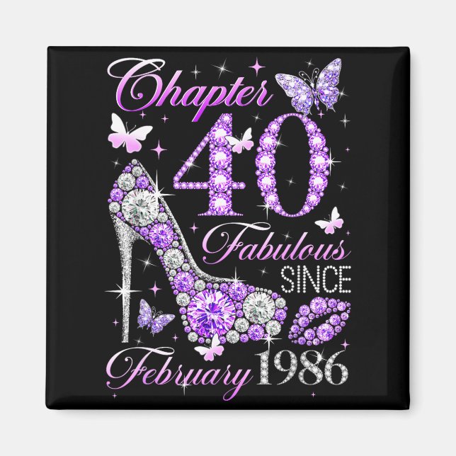 40th Birthday Queen Chapter 40 Fabulous Since 1986 Magnet (Front)