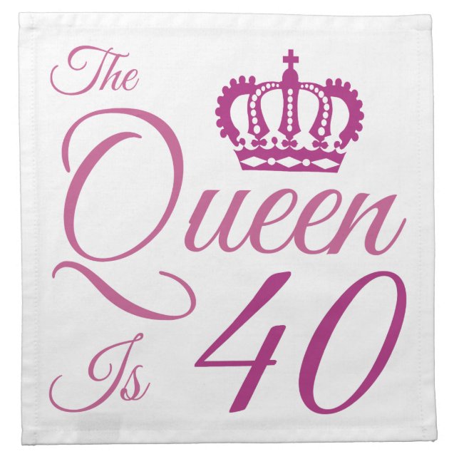 40th Birthday Queen Cloth Napkin (Front)