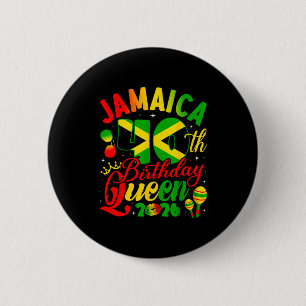 40th Birthday Queen Jamaica Girl Matching Party 20 Button