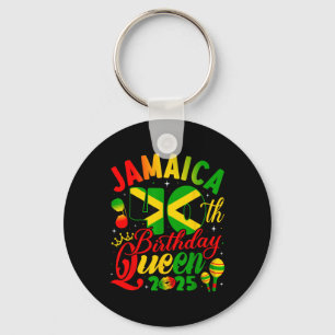 40th Birthday Queen Jamaica Girl Matching Party 20 Keychain
