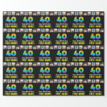 [ Thumbnail: 40th Birthday: Rainbow “40“; Custom Photos & Name Wrapping Paper ]